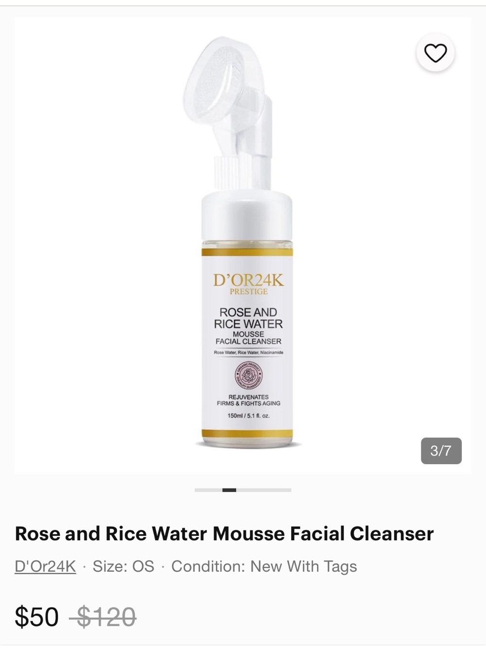 D’O24k Prestige Rose and Rice Water Mousse Facial Cleanser.